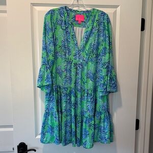 Lilly Pulitzer Green and Blue Patterned Dress